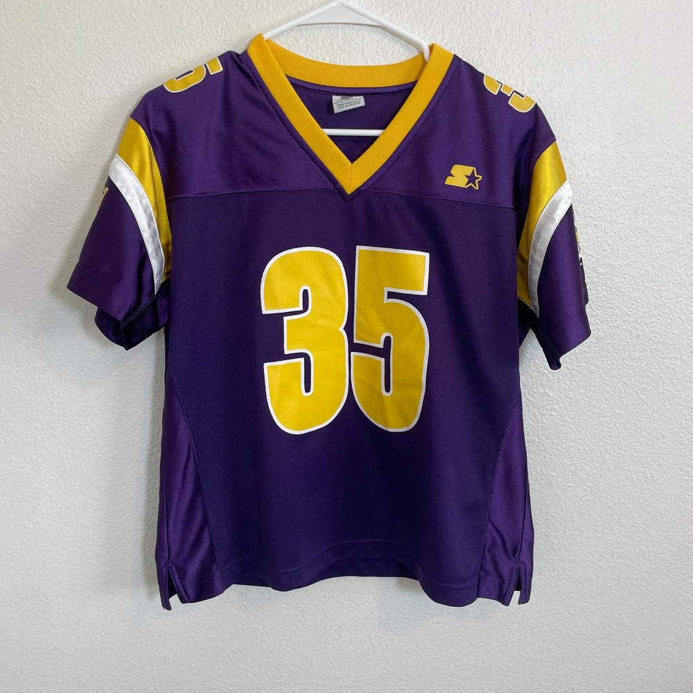 Starter Junior Medium‎ LSU Fighting Tigers Jersey 35 Purple Gold White Football